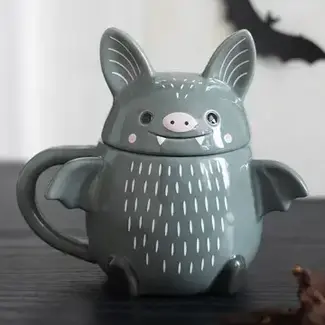 Cute Bat Halloween Lidded Mug