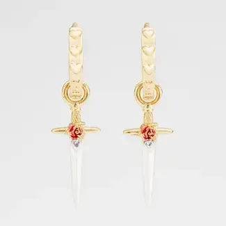 Fable England Rose Dagger Huggie Earrings