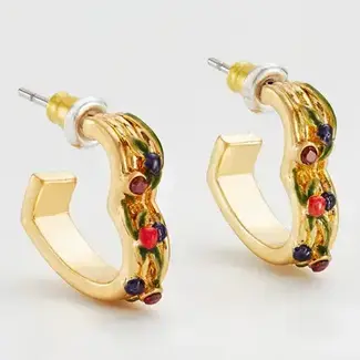 Fable England Orla Hedgerow Heart Hoop Earrings
