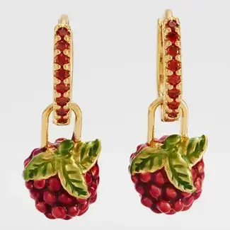 Fable England Orla Raspberry Huggie Earrings