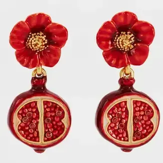 Fable England Blossom & Pomegranate Drop Earrings