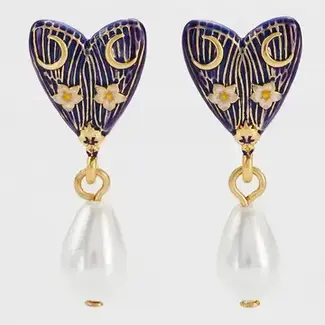 Fable England Jasmine Moon Butterfly Pearl Earrings