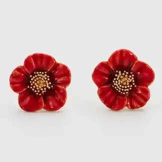 Fable England Red Blossom Stud Earrings