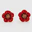 Fable England Red Blossom Stud Earrings