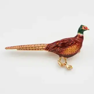 Fable England Pheasant Enamel Brooch