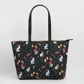 Fable England Edith Niva Print Tote Bag in Green