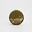 Fable England Hedgehog Embroidered Round Jewellery Box in Khaki Suedette