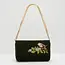 Fable England Sophia Wren Embroidered Occasion Bag in Green Velvet