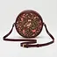 Fable England Chloe Owl Embroidered Circle Bag in Burgundy