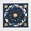 Fable England Zodiac Medium Square Scarf in Navy