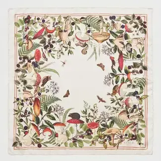 Fable England Orla Mushroom Small Square Scarf in Ivory