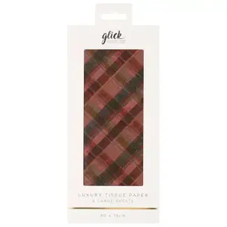 Tissue - Sugarplum Tartan - 4 Sheets