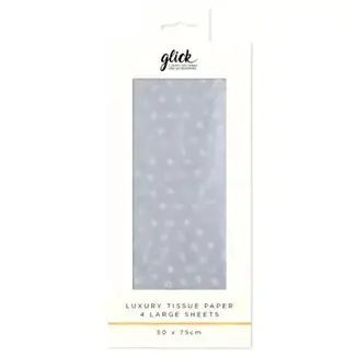 Tissue - Metallic Silver Stars - 4 Sheets
