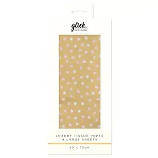 Tissue - Metallic Gold Stars - 4 Sheets