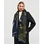 Fable England Woodland Meadow Large Rectangle Scarf in Navy