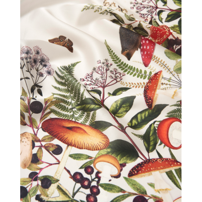Fable England Orla Mushroom Small Square Scarf in Ivory