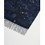 Fable England Zodiac Long Fringed Scarf in Navy