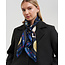 Fable England Zodiac Medium Square Scarf in Navy