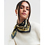 Fable England Black Nouveau Floral Small Square Scarf