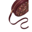 Fable England Chloe Owl Embroidered Circle Bag in Burgundy