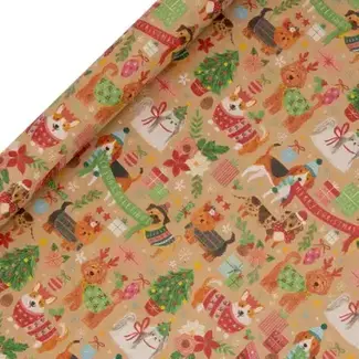 Roll Wrap - 3M - Santa Paws Kraft