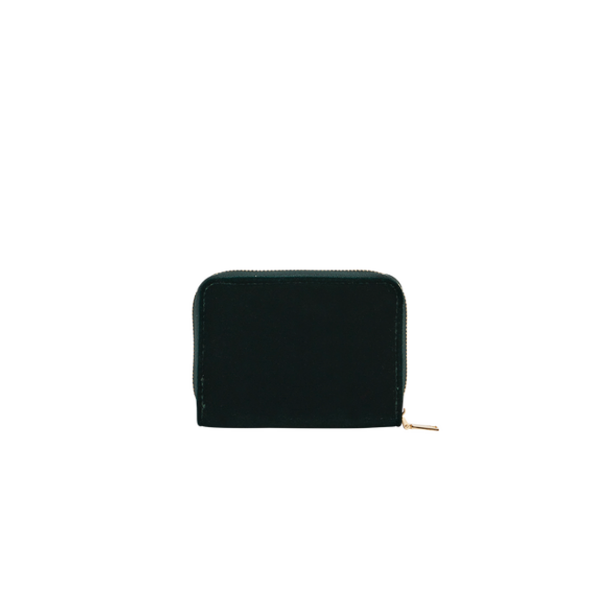 Fable England Hedgehog Embroidered Small Wallet in Forest Green Velvet