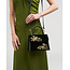 Fable England Eliza Wren Embroidered Top Handle Bag in Green Velvet