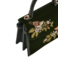 Fable England Eliza Wren Embroidered Top Handle Bag in Green Velvet
