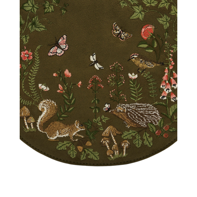 Fable England Charlotte Meadow Scene Embroidered Saddle Bag