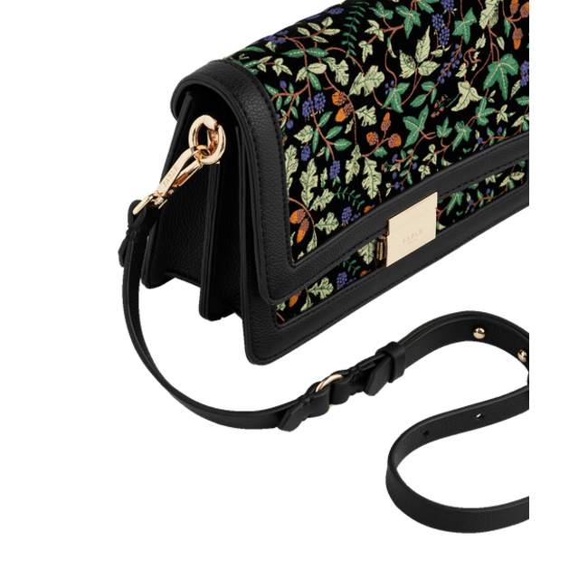 Fable England Cathy Black Embroidered Fold Over Bag