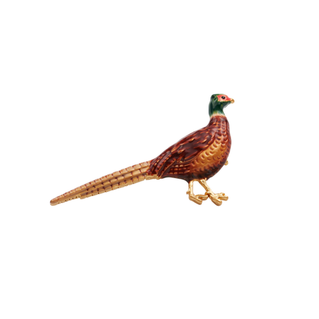 Fable England Pheasant Enamel Brooch