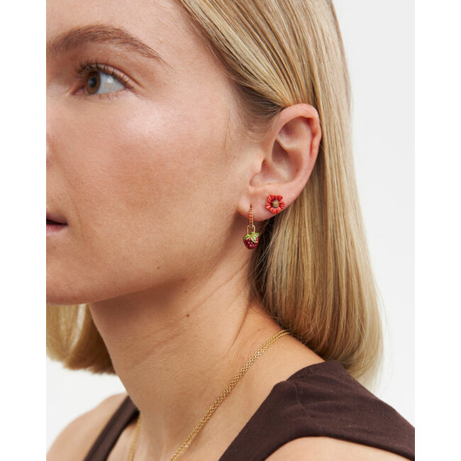 Fable England Red Blossom Stud Earrings