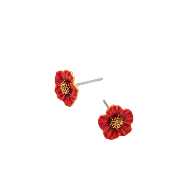 Fable England Red Blossom Stud Earrings