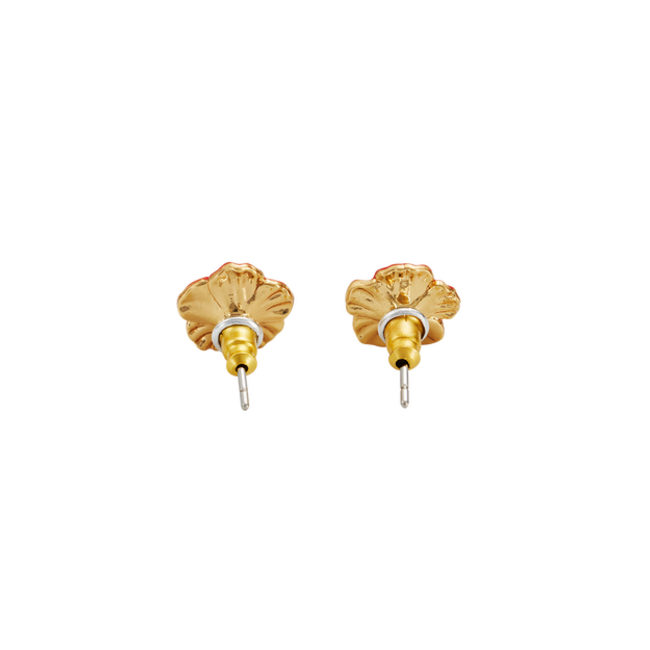 Fable England Red Blossom Stud Earrings