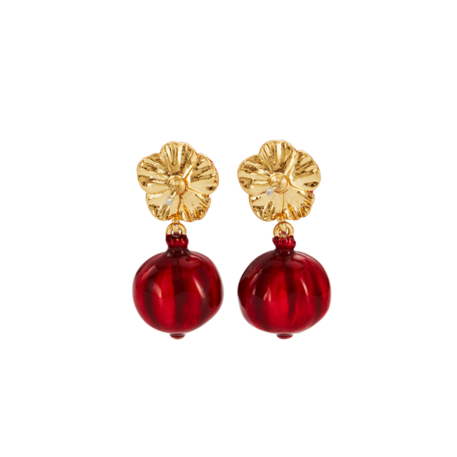 Fable England Blossom & Pomegranate Drop Earrings