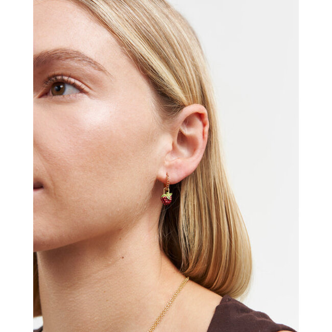 Fable England Orla Raspberry Huggie Earrings