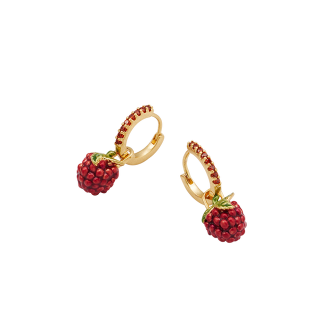 Fable England Orla Raspberry Huggie Earrings