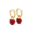 Fable England Orla Raspberry Huggie Earrings
