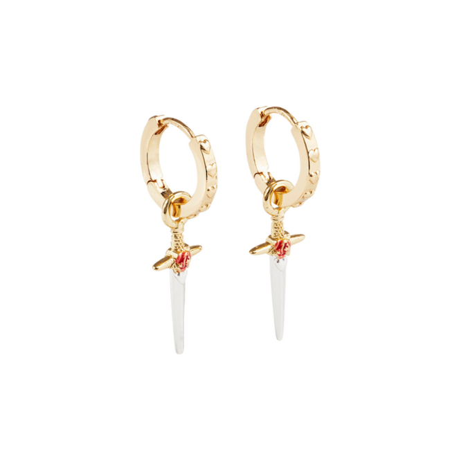 Fable England Rose Dagger Huggie Earrings