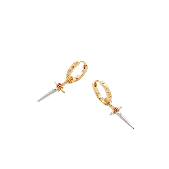 Fable England Rose Dagger Huggie Earrings