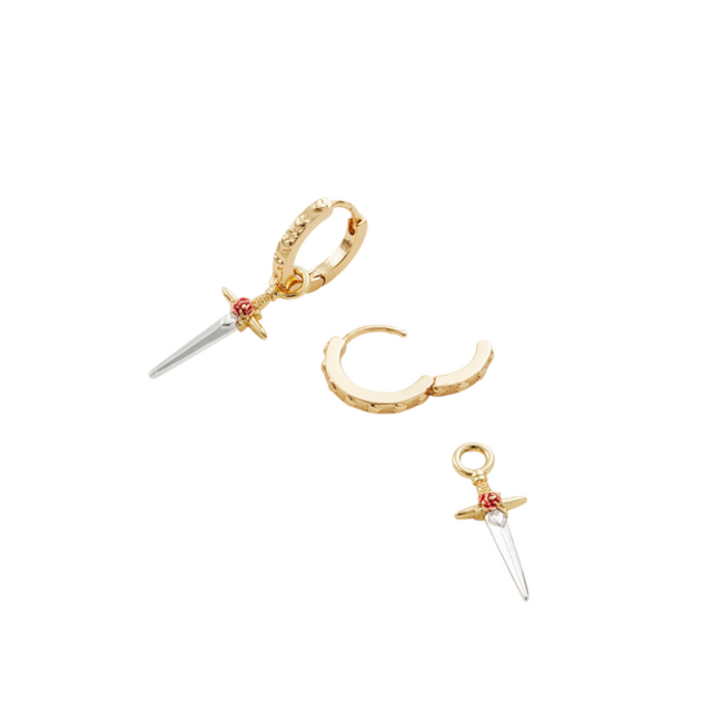Fable England Rose Dagger Huggie Earrings