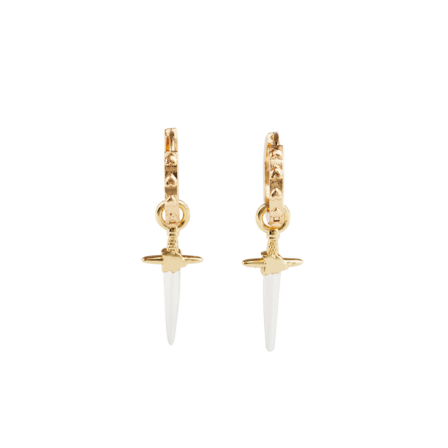 Fable England Rose Dagger Huggie Earrings
