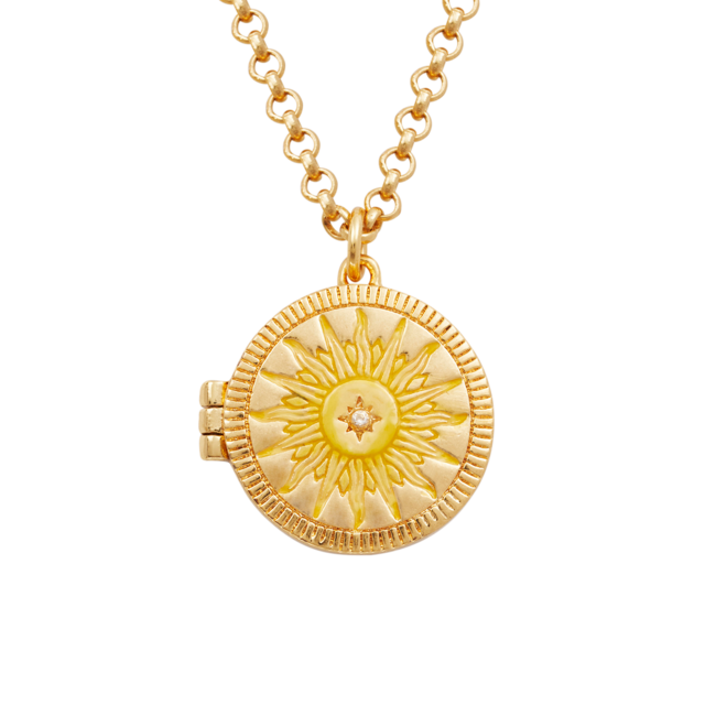 Fable England Sun Locket Necklace