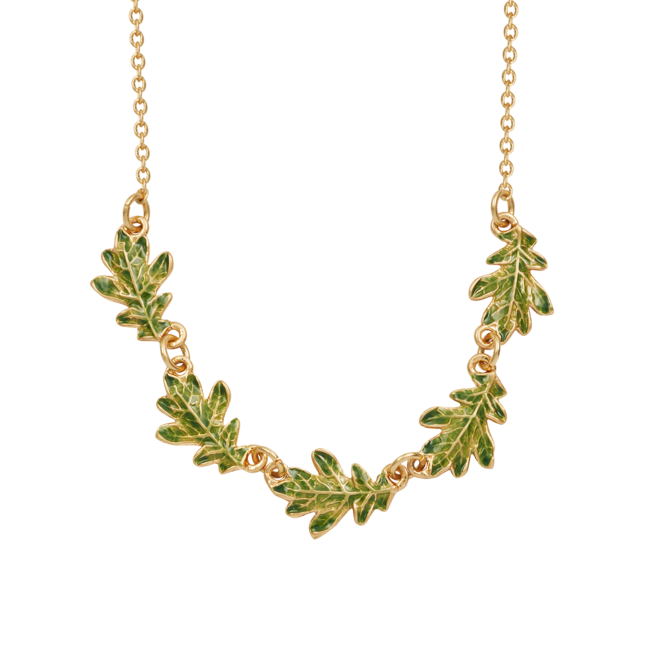 Fable England Oak Leaf Gold Choker Necklace