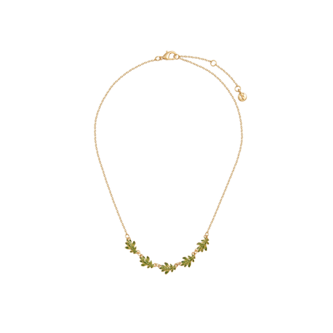 Fable England Oak Leaf Gold Choker Necklace