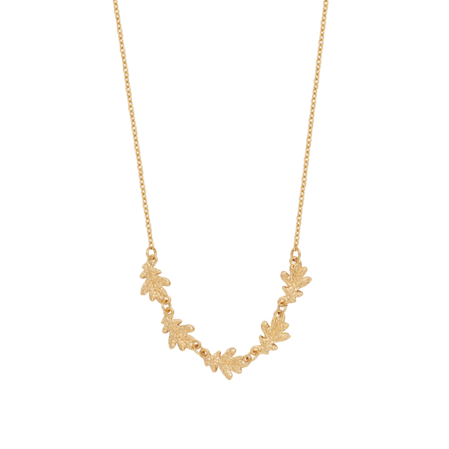 Fable England Oak Leaf Gold Choker Necklace