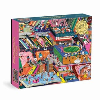 Galison/mudpuppy Novel Neighborhood 1000 Piece Foil Puzzle
