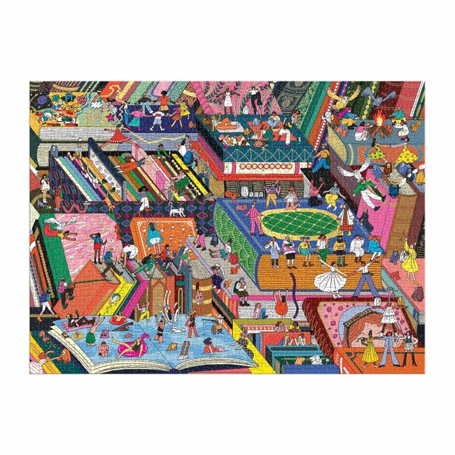 Galison/mudpuppy Novel Neighborhood 1000 Piece Foil Puzzle