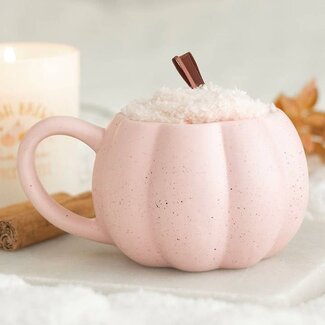 Pink Pumpkin Autumn Mug and Socks Set