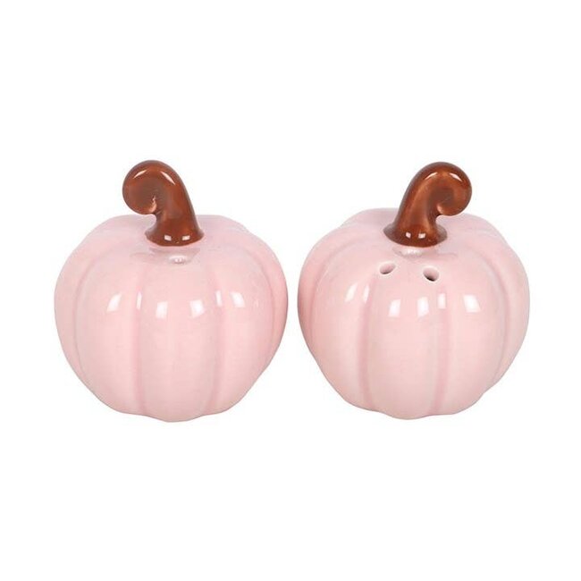 Pink Curly Pumpkin Autumn Salt and Pepper Shakers